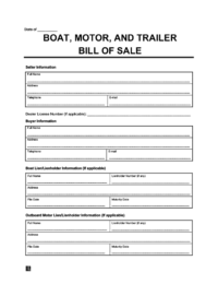simple boat bill of sale template